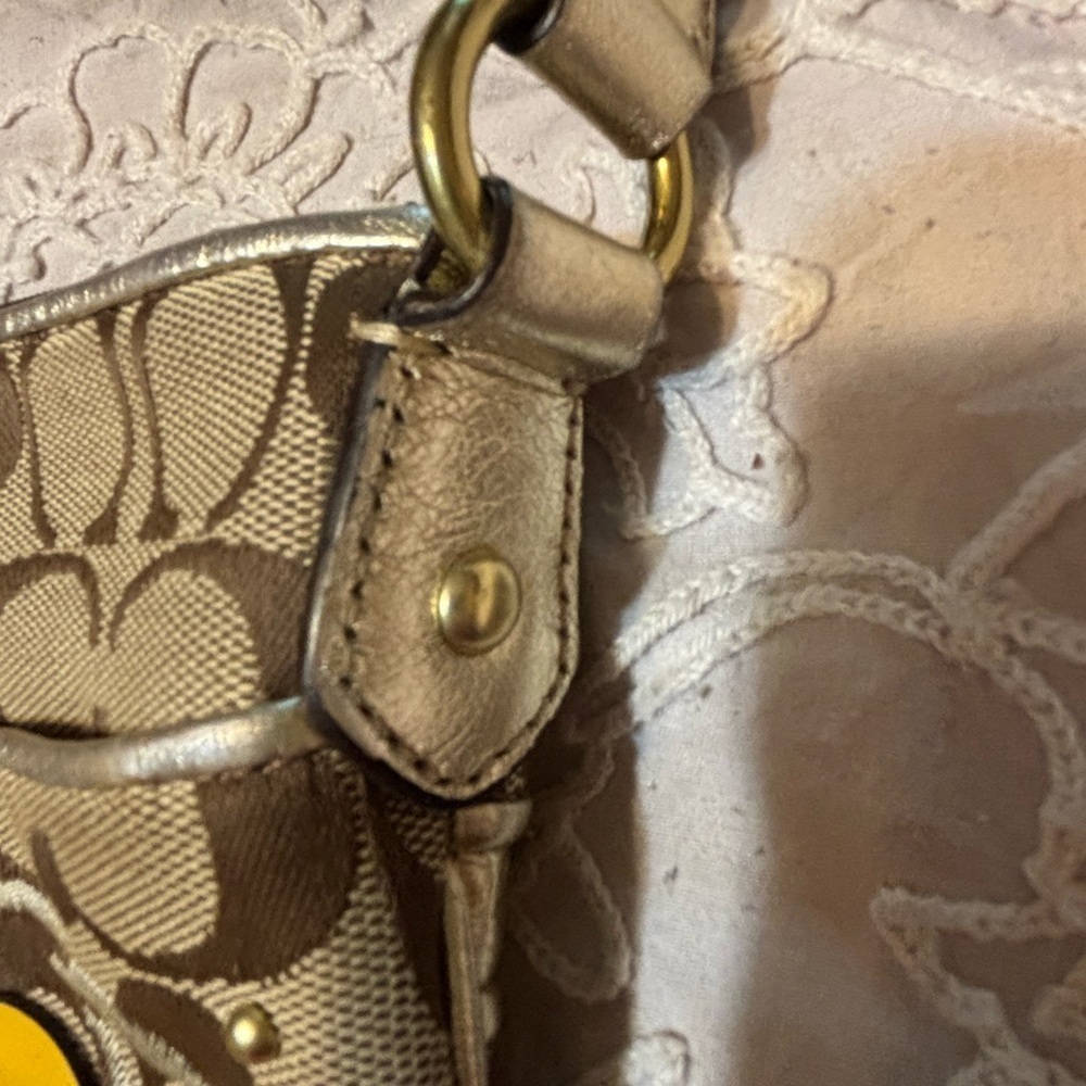 Coach Tan and Yellow Floral Crossbody Bag - Picture 12 of 16